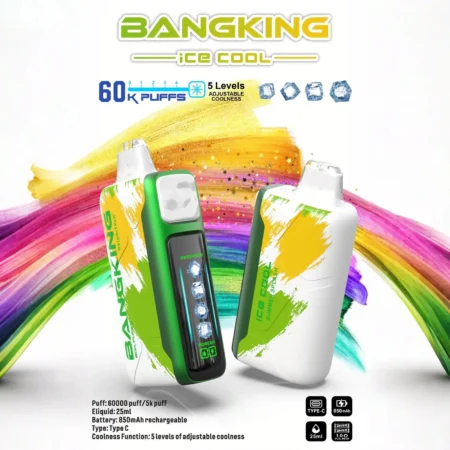 Bang King 60000 拋棄式電子煙|LED 螢幕顯示 × 五檔冰度調節|超長續航大容量・多款口味 Bang King 60000 拋棄式電子煙|LED 螢幕顯示 × 五檔冰度調節|超長續航大容量・多款口味